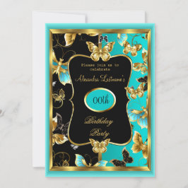 Invitación Cualquier partido de cumpleaños Verde azulado mari