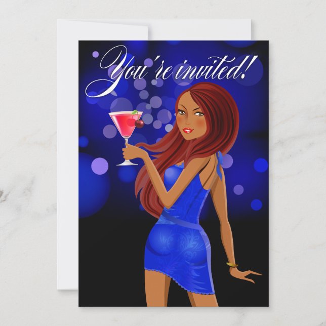 Invitación Cualquier propósito Fiesta Celebración azul (Anverso)