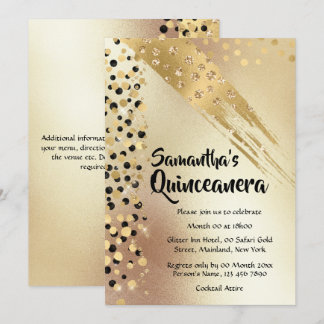 Invitación Cualquier purpurina de oro de edad moda de confett