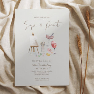 Invitación Cualquier sorbo de edad y cumpleaños de pintura