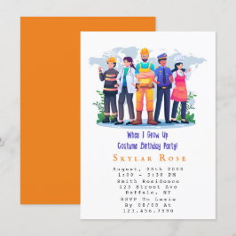 Invitación Cuando crecí, fiesta de cumpleaños de disfraces