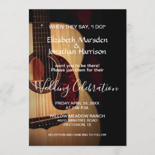 Invitación Cuando dicen que hago matrimonio de guitarra