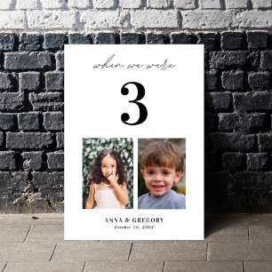 Invitación Cuando Eramos 3 Fotos Infantiles Número de Tabla 5