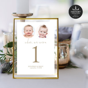 Invitación Cuando éramos Edad Fotos Boda Número de Tabla Oro
