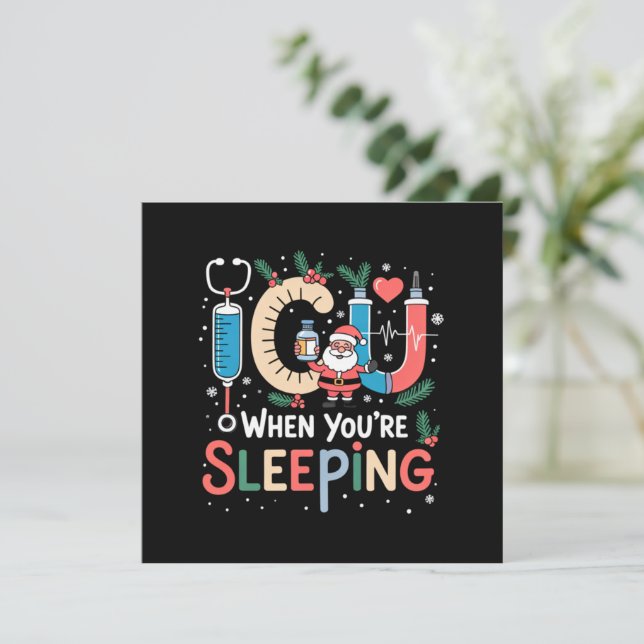 Invitación Cuando estás durmiendo divertida enfermera de UCI  (Anverso de pie)