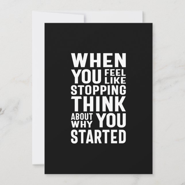 Invitación Cuando Sientas ganas de dejar de pensar en por qué (Anverso)