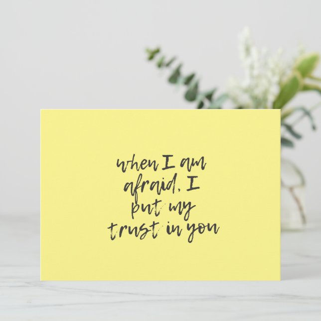 Invitación Cuando tengo miedo, pongo mi confianza en ti (Anverso de pie)