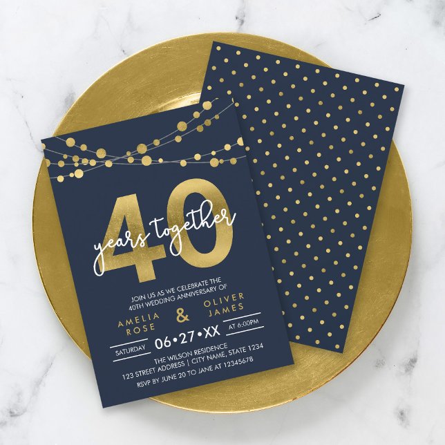 Invitación Cuarenta aniversario de bodas de Blue Strings of L (Subido por el creador)