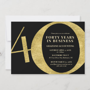 Invitación Cuarenta años en los negocios 40 años