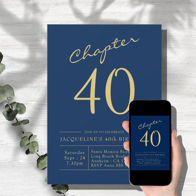 Invitación Cuarenta Fiesta del Día 40 de Oro Azul (Subido por el creador)
