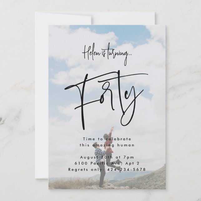 Invitación Cuarenta fotos (Anverso)