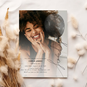 Invitación Cuarenta Globos de Cumpleaños   Foto Cumpleaños 40