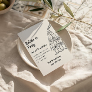 Invitación Cuarenta ilustrados Torre de Champagne 40 cumpleañ