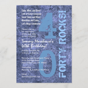Invitación ¡Cuarenta rocas! 40° cumpleaños: Jeans azules grun