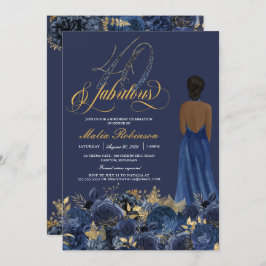 Invitación Cuarenta y fabuloso y elegante Sapphire Cumpleaños