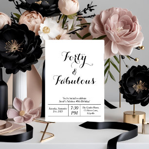 Invitación "Cuarenta y Fabulosos" blancos y negros