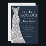 Invitación Cuarenta y fabulosos diamantes plateados se declar<br><div class="desc">Forty & Fabulous Silver Dimounds Gown 40th Birthday Invitation Variaciones a la invitación y artículos coincidentes en nuestra tienda</div>