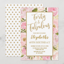 Cuarenta y fabulosos dorados rosados 40 cumpleaños