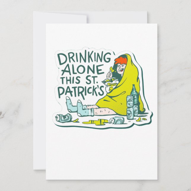 Invitación cuarentena de beber solo st patrics (Anverso)