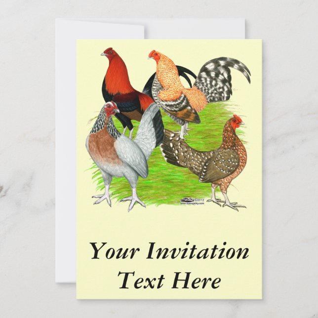 Invitación Cuarteto de juego en inglés antiguo (Anverso)