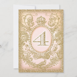 Invitación Cuarto cumpleaños, una vez una princesa de tiempo