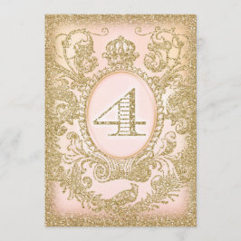 Invitación Cuarto cumpleaños, una vez una princesa de tiempo