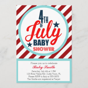 Invitación Cuarto de julio Baby Shower