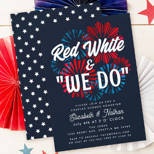 Invitación Cuarto de julio Blanco Rojo y hacemos duchas de pa