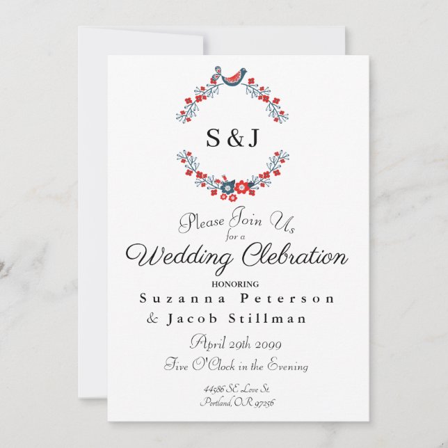 Invitación Cuarto de julio de la corona blanca y azul roja (Anverso)