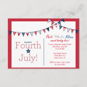 Invitación Cuarto del Día de la Independencia Baby Shower de