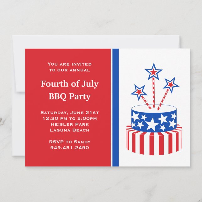 Invitación Cuarto Fiesta de fuegos artificiales del 4 de juli (Anverso)