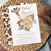 Cuate Giraffe Boho Grasas Secas Invita Baby Shower