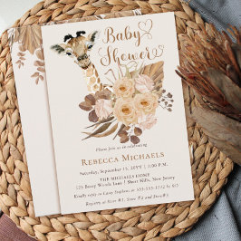 Invitación Cuate Giraffe Boho Grasas Secas Invita Baby Shower