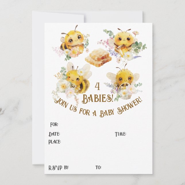 Invitación Cuatro Abejas (Anverso)