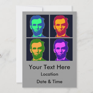Invitación Cuatro Abraham Lincolns de Pop Art