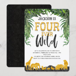 Invitación Cuatro animales salvajes de siempre, un animal de