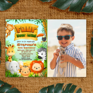 Invitación Cuatro Aniversario de Safari Salvaje de siempre co