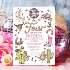 Invitación Cuatro años de amor por la discoteca de rodeo