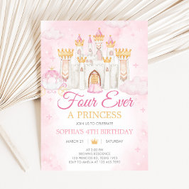 Invitación Cuatro años de fiesta de cumpleaños de la princesa