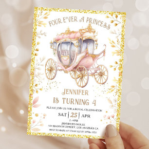 Invitación Cuatro años de la princesa Carriage Princess