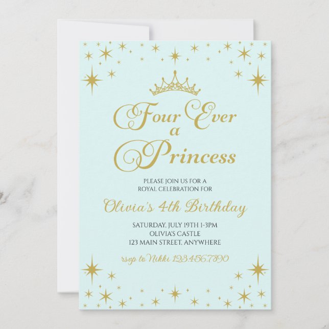 Invitación Cuatro años de la Princesa Real (Anverso)