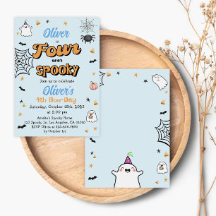 Invitación Cuatro años del niño espeluznante de Halloween