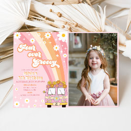 Invitación Cuatro arcoiris retro de siempre Groovy foto de cu