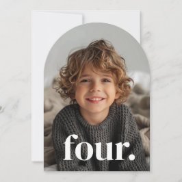Invitación Cuatro arcos de foto del cuarto cumpleaños
