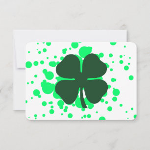 Invitación cuatro burbujas de trébol de hojas