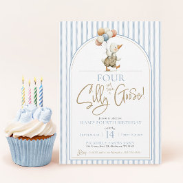 Invitación CUATRO CABALLEROS Pinstripe Boy 4 cumpleaños