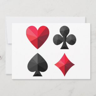 Invitación Cuatro conjuntos de cartas de juego: corazones, pa
