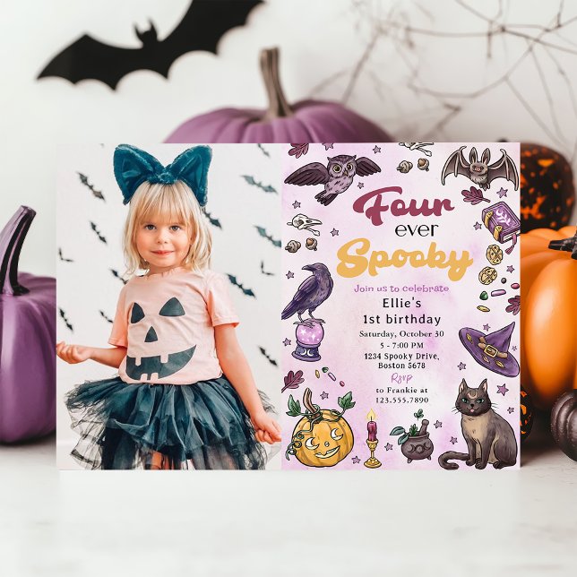 Invitación Cuatro cucharadas de Halloween cuatro cumpleaños f (Subido por el creador)