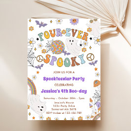 Invitación Cuatro cumpleaños de Groovy Halloween de siempre e