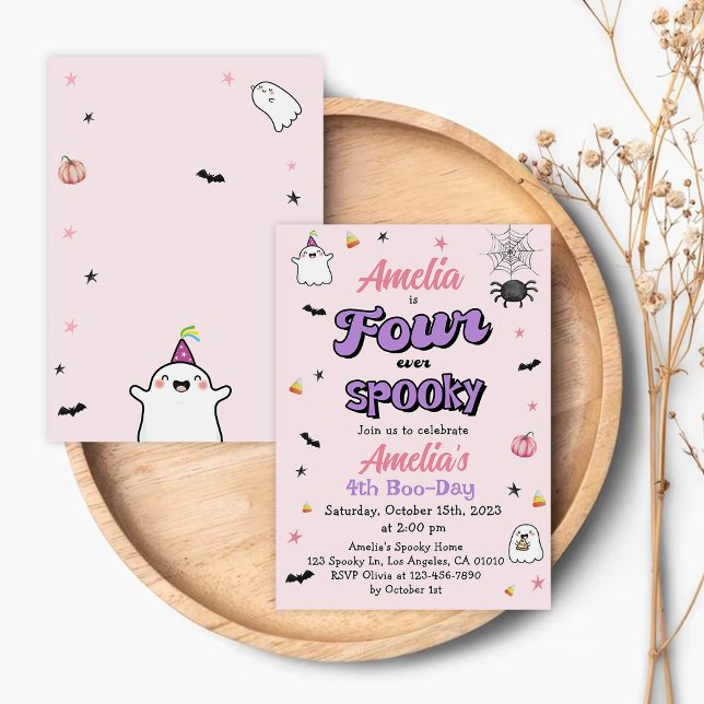 Invitación Cuatro de Halloween espeluznantes cuatro Chicas cu (Subido por el creador)